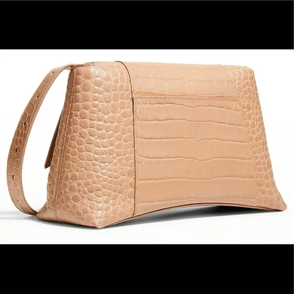 Balenciaga Hourglass  Embossed Croc Shoulder Bag - Picture 4 of 16